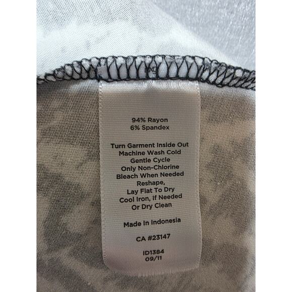 Talbots Petites MP Black & White Abstract Brushstroke Print Fit & Flare Dress - Picture 3 of 6